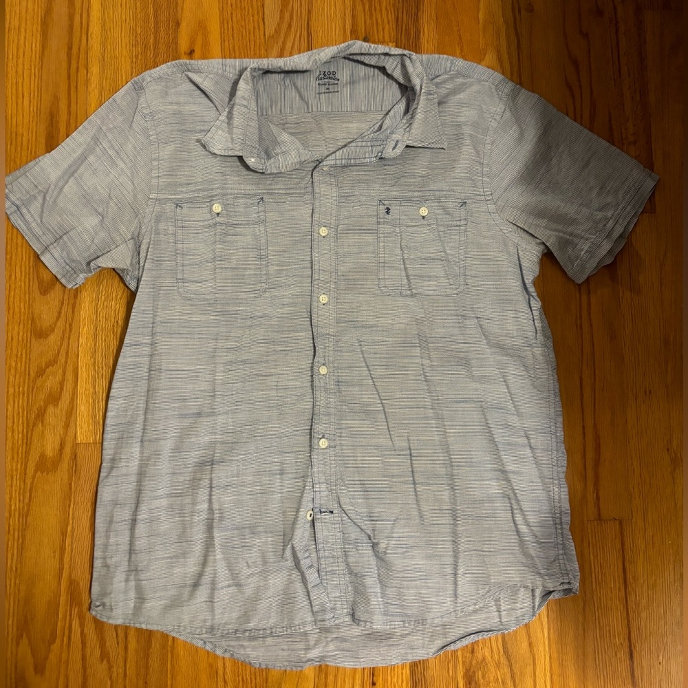 Izod blue striped button up NWOT
